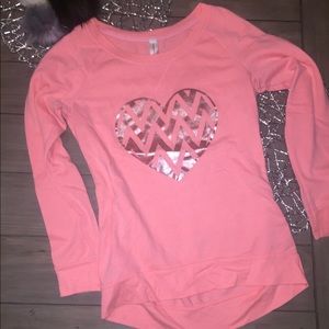 Orange/Peach sweatshirt silver embellishment
